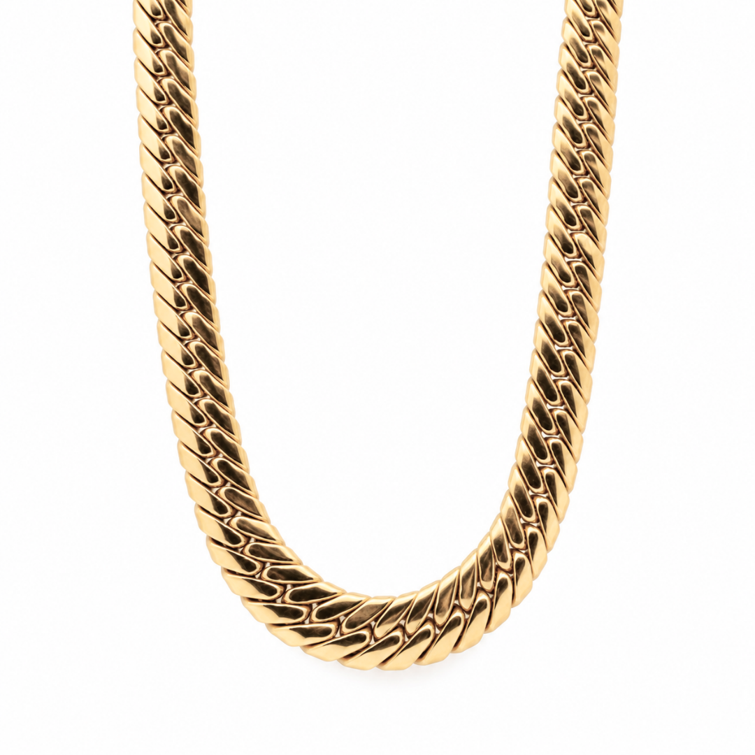 Estate - 14 Karat Yellow Gold Hollow Tight Curb Link 17" Chain