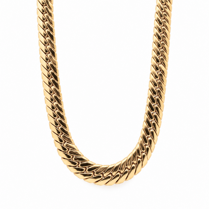 Estate - 14 Karat Yellow Gold Hollow Tight Curb Link 17" Chain