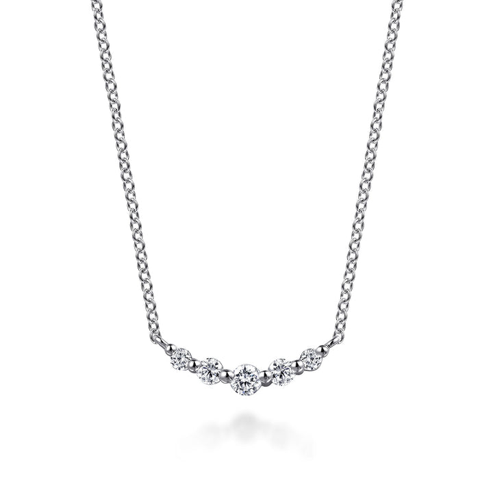 14K White Gold 0.28 CTW Round White Sapphire 17.5" Necklace