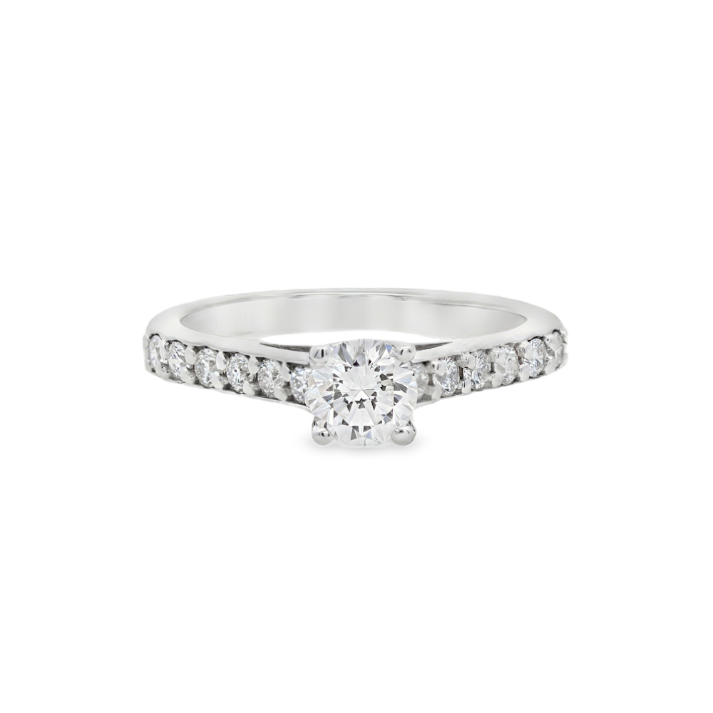 Estate - 14K White Gold 0.82 CTW Diamond Engagement Ring, Size 5.5