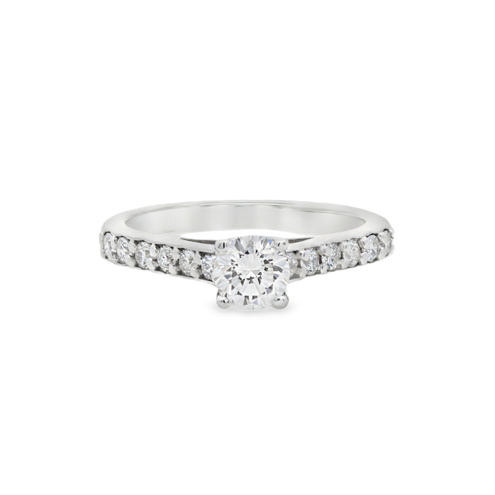 Estate - 14K White Gold 0.82 CTW Diamond Engagement Ring, Size 5.5