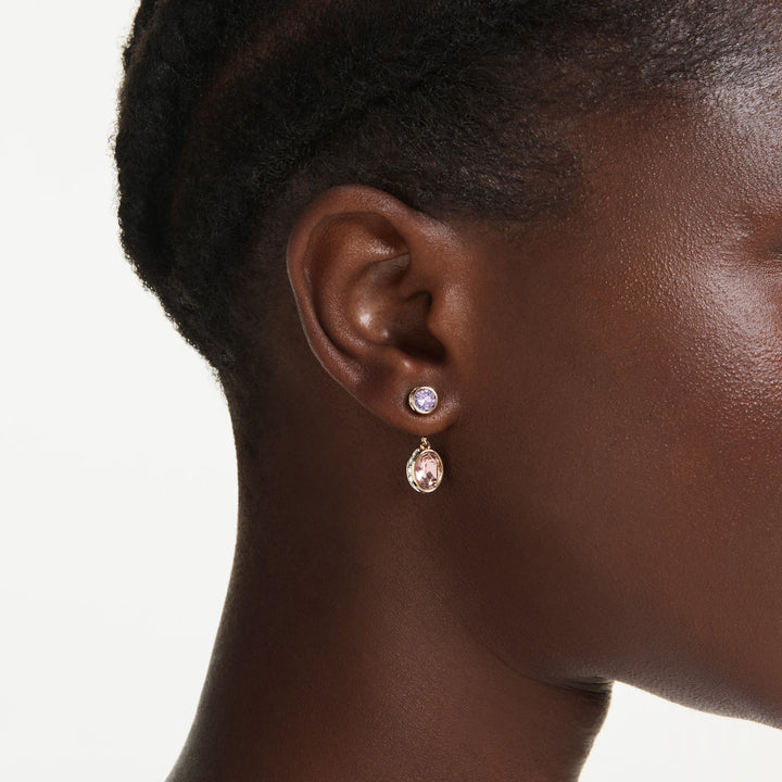 Swarovski Chroma Gold-Tone Plated Drop Earrings With Multi-Colour Crystals 5738478