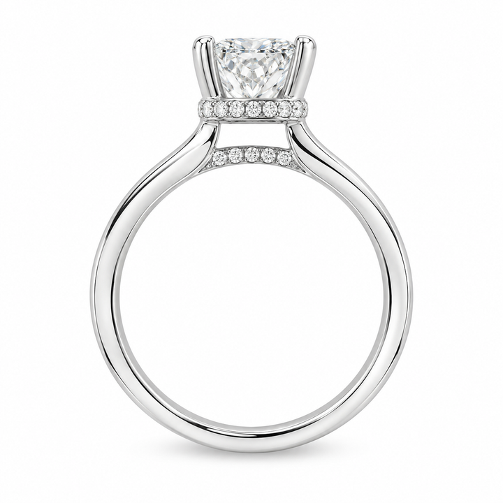 18K White Gold Hidden Halo 0.13 CTW Diamond Semi-Mount Engagement Ring