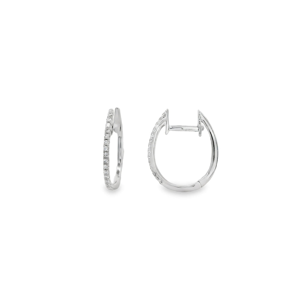 18K Yellow Gold 0.09 CTW Diamond Set Huggie Earrings