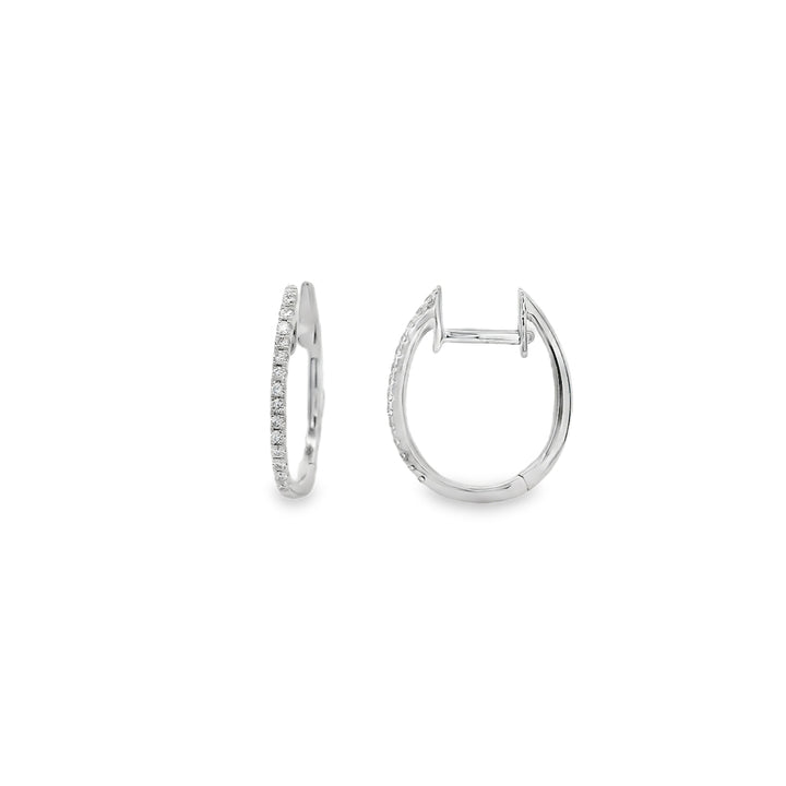 18K Yellow Gold 0.09 CTW Diamond Set Huggie Earrings