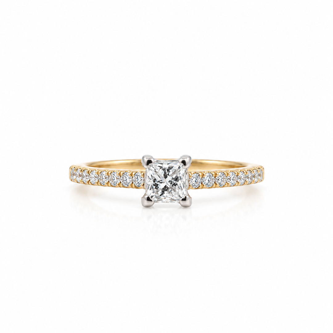 14K Two-tone Gold 0.22 CTW Diamond Set Engagement Ring Semi-Mount
