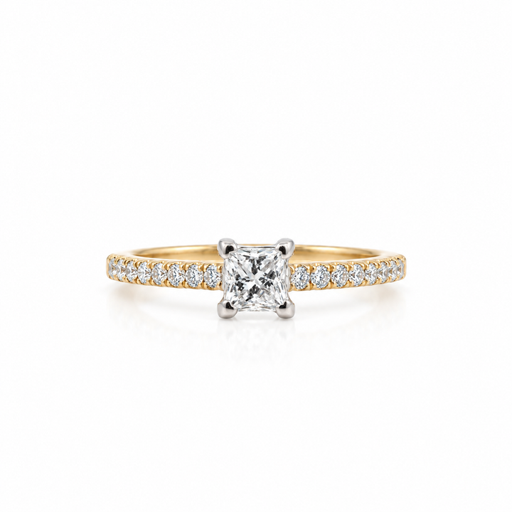 14K Two-tone Gold 0.22 CTW Diamond Set Engagement Ring Semi-Mount