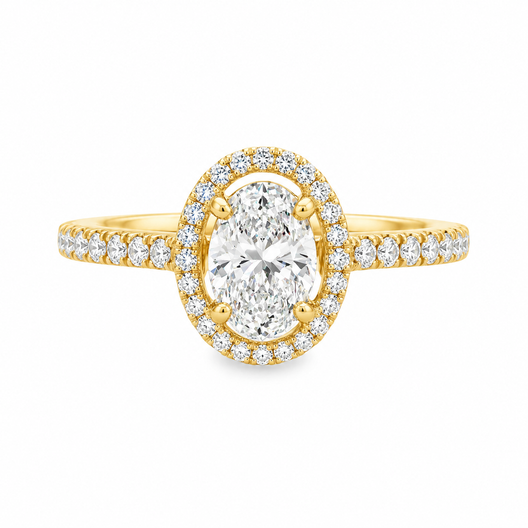 Women's 14K Yellow Gold 0.20 CTW Diamond Semi-Mount Halo Engagement Ring