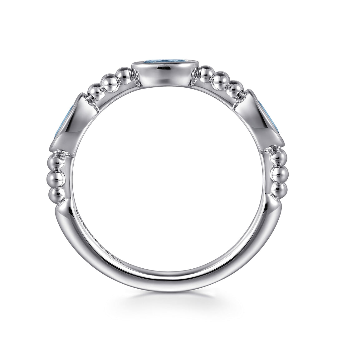 Gabriel & Co. Sterling Silver Ring With Blue Topazes
