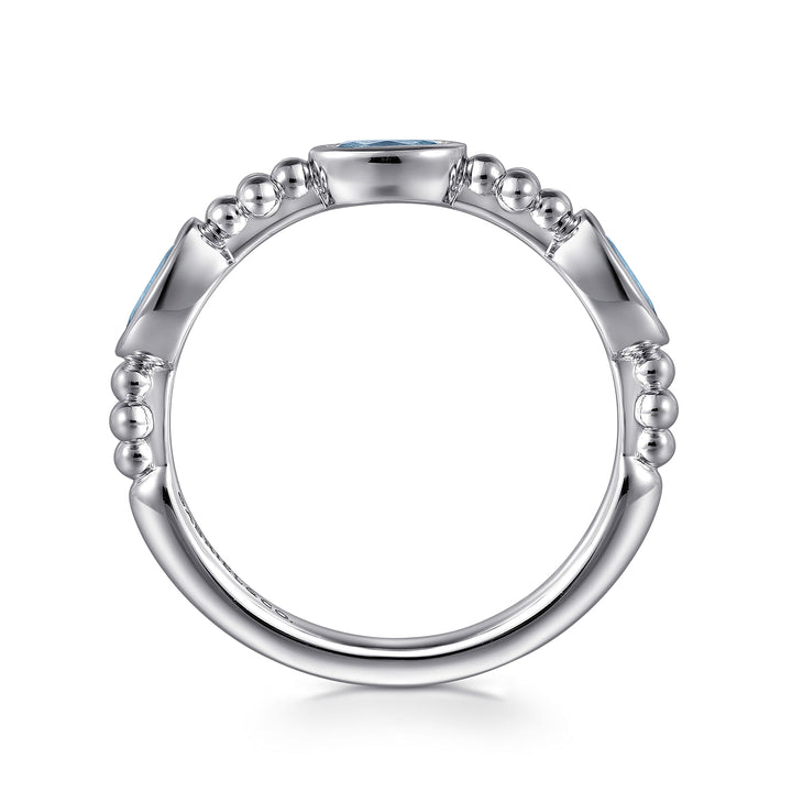 Gabriel & Co. Sterling Silver Ring With Blue Topazes