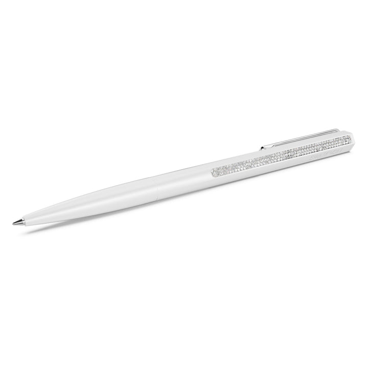 White Lacquered Swarovski Pen With Crystal Rocks