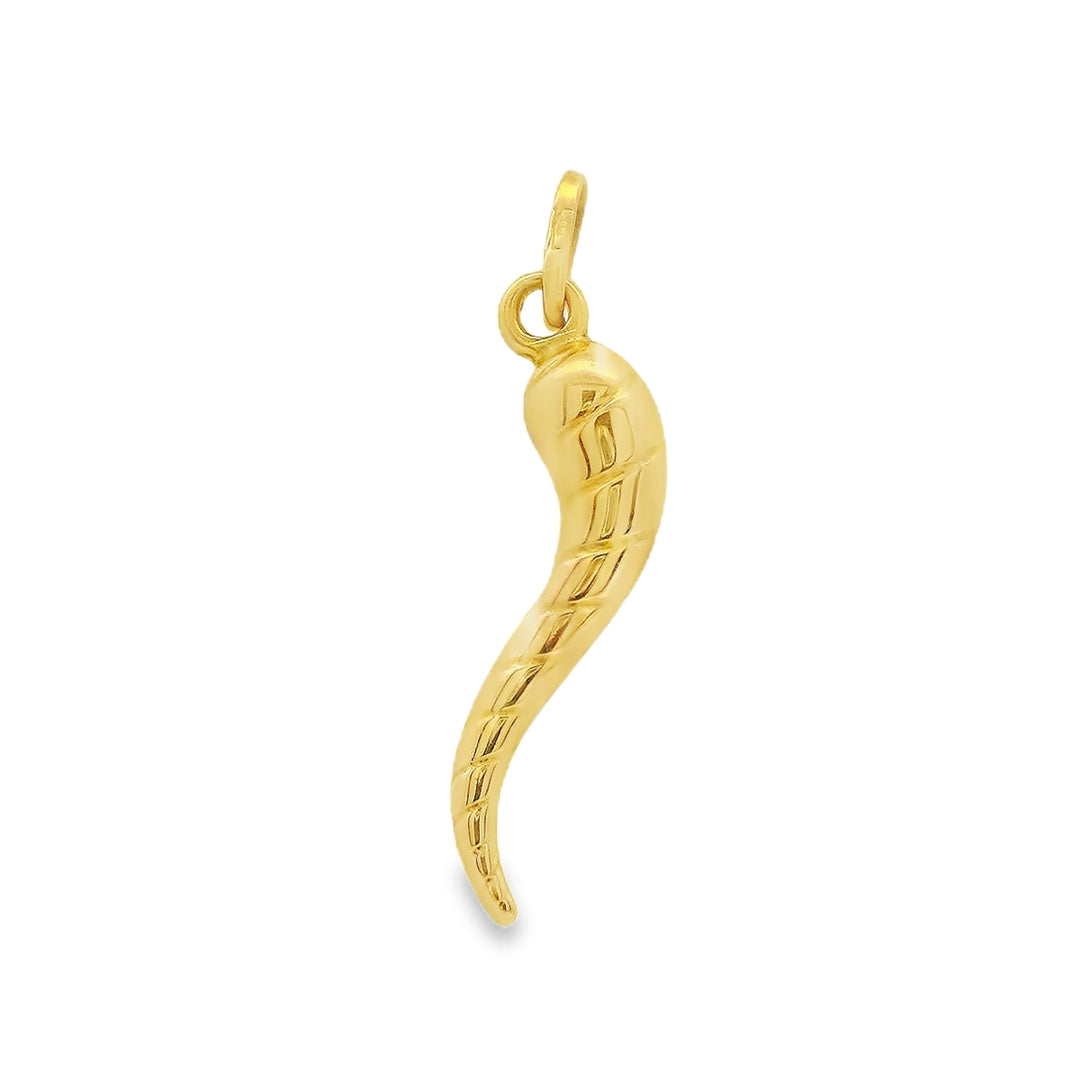 Estate - 18 Karat Yellow Gold Large Horn Pendant