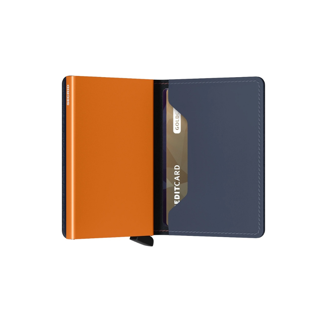 Secrid Matte Nightblue & Orange Slimwallet
