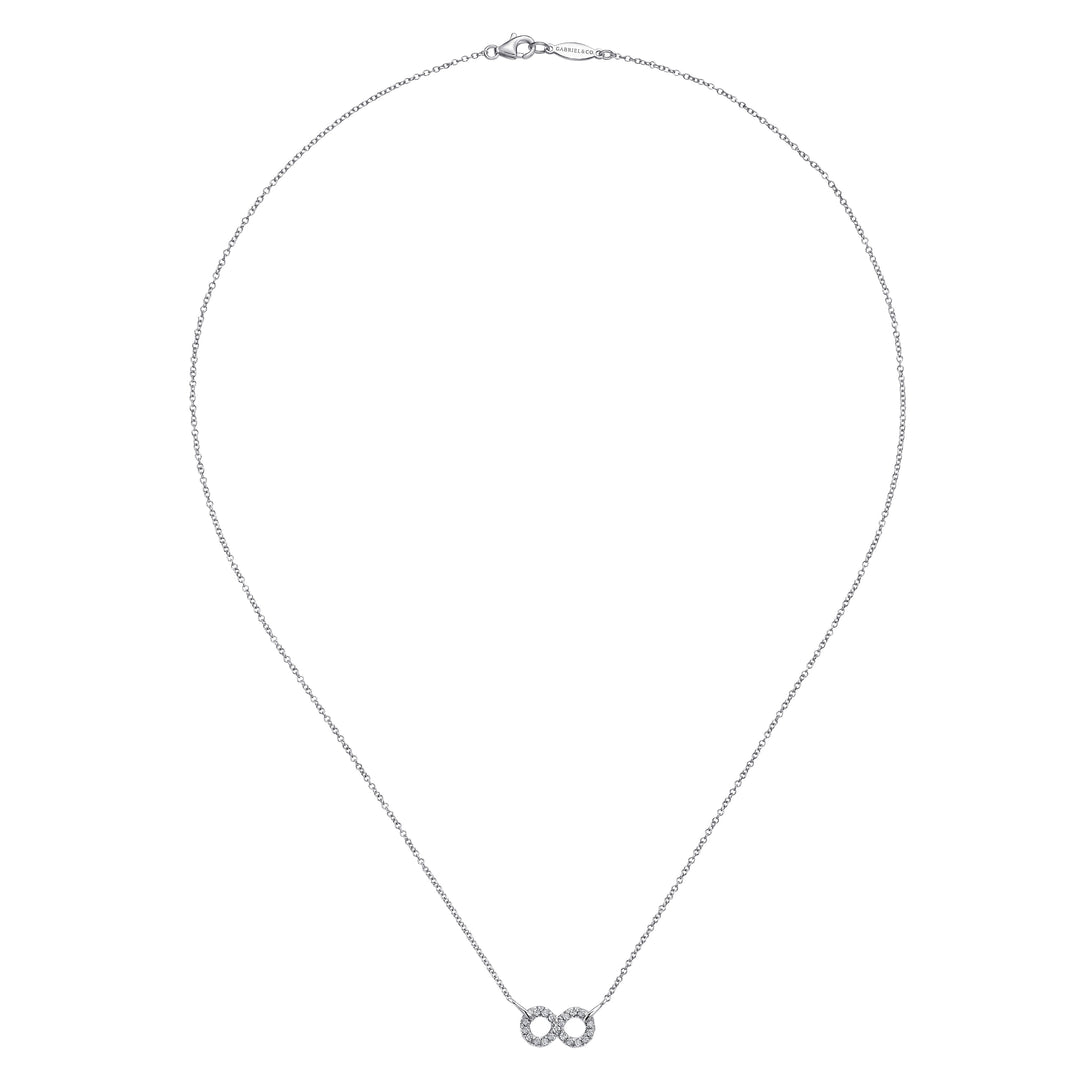 Sterling Silver Gabriel & Co. White Sapphire Infinity Symbol Necklace