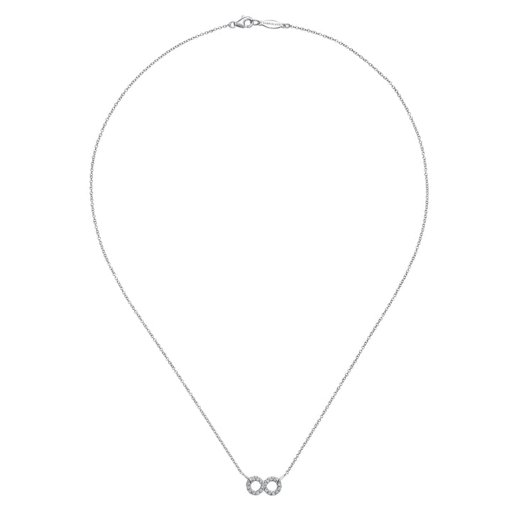 Sterling Silver Gabriel & Co. White Sapphire Infinity Symbol Necklace