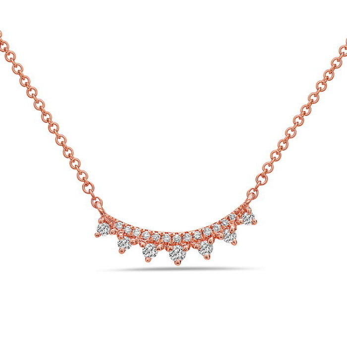 Women's 14K Rose Gold Bassali Jewellery Bar 0.13 CTW Diamond Necklace With 18 Inch Chain