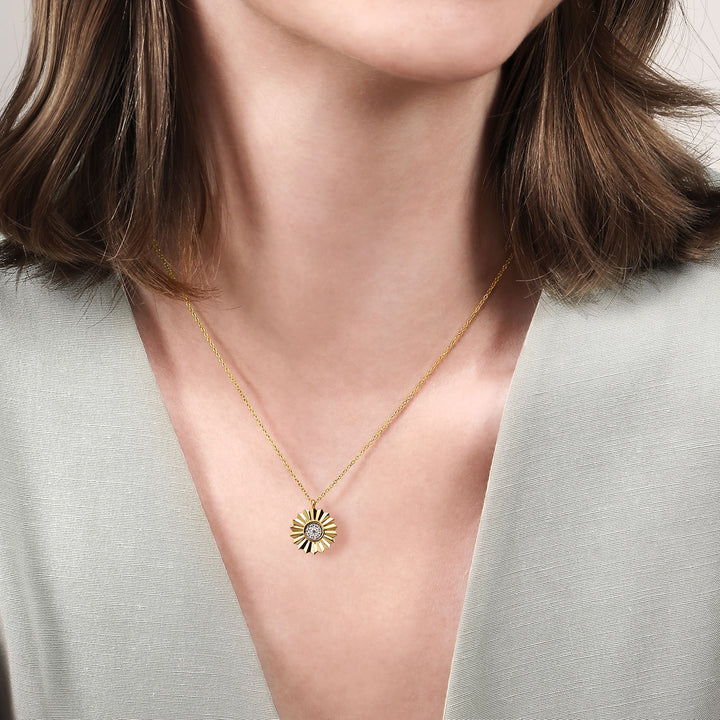 14K Yellow & White Gold  Gabriel & Co. 0.10 CTW Diamond Pendant With Chain