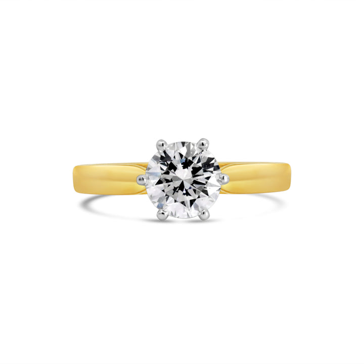 Women's 14K Yellow And White Gold Solitaire Ring Mount (420-00111)