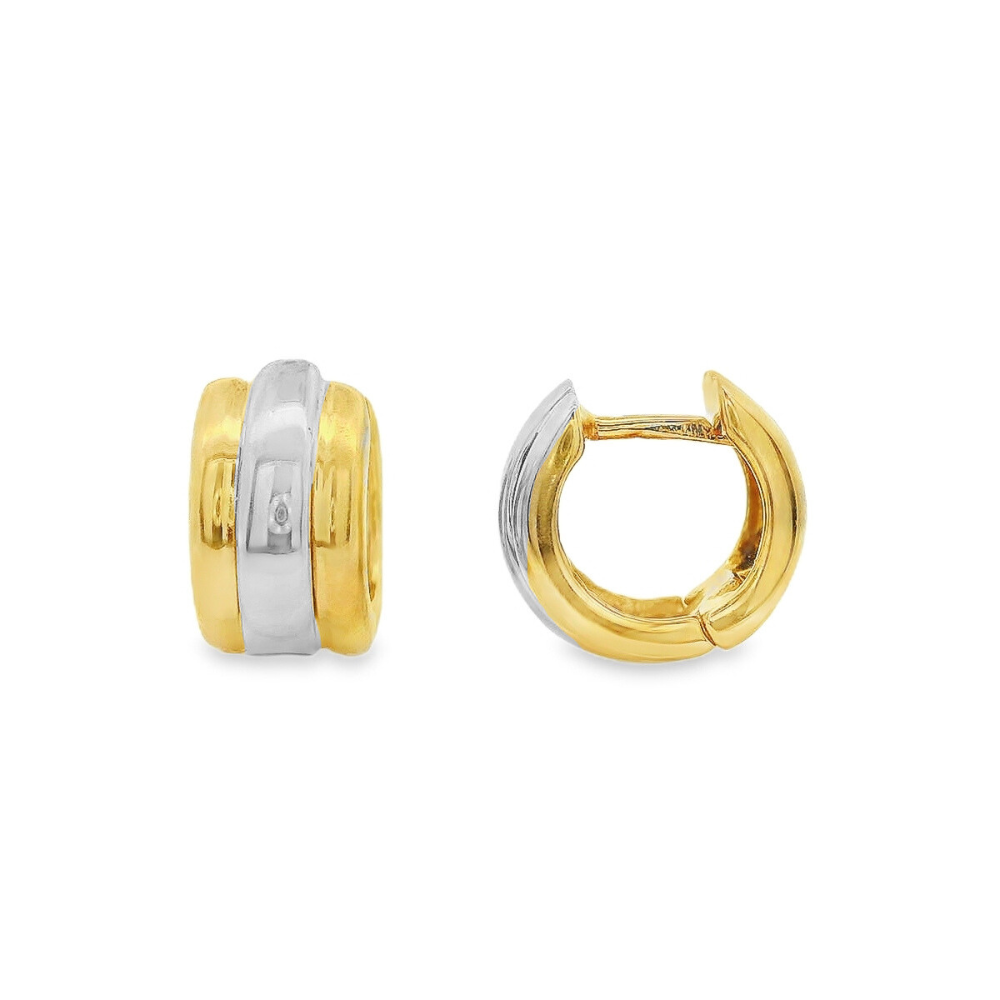 Estate - 14 Karat Yellow Gold Polished 7.65mm Wide Huggie Earrings