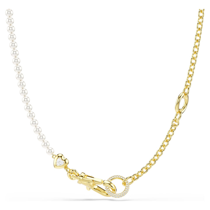 Swarovski Idyllia Gold-Tone Plated Necklace With Clear Crystal Pearl 5742961
