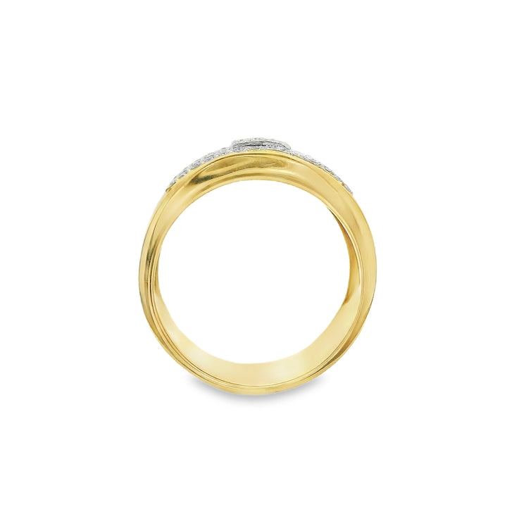 14K Yellow And White Gold 0.44 CTW Diamond Wide Women's Ring