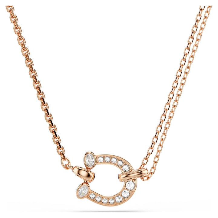 Swarovski Symbolica Rose Gold-Tone Plated Horseshoe Necklace With Clear Crystals 5741462