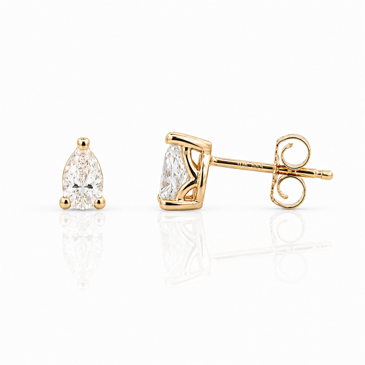 10K Yellow Gold 0.40CTW Pear Cut LAB Grown Diamond Stud Earrings