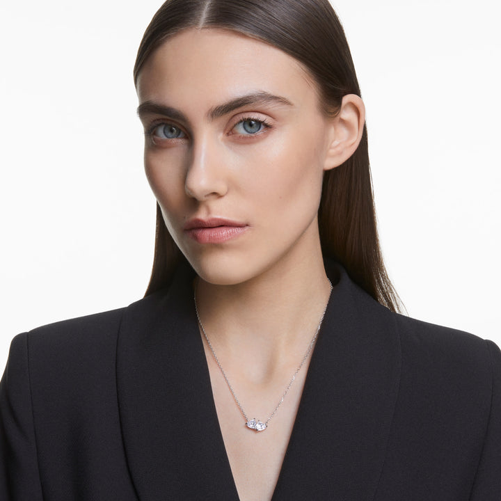 Swarovski Mesmera Attract Rhodium Plated Necklace With Clear Zirconia's 5517117