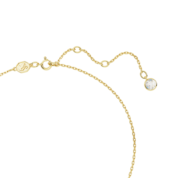 Swarovski Chroma Gold-Tone Plated Necklace With Green Pear Cut Crystal And Clear Crystals