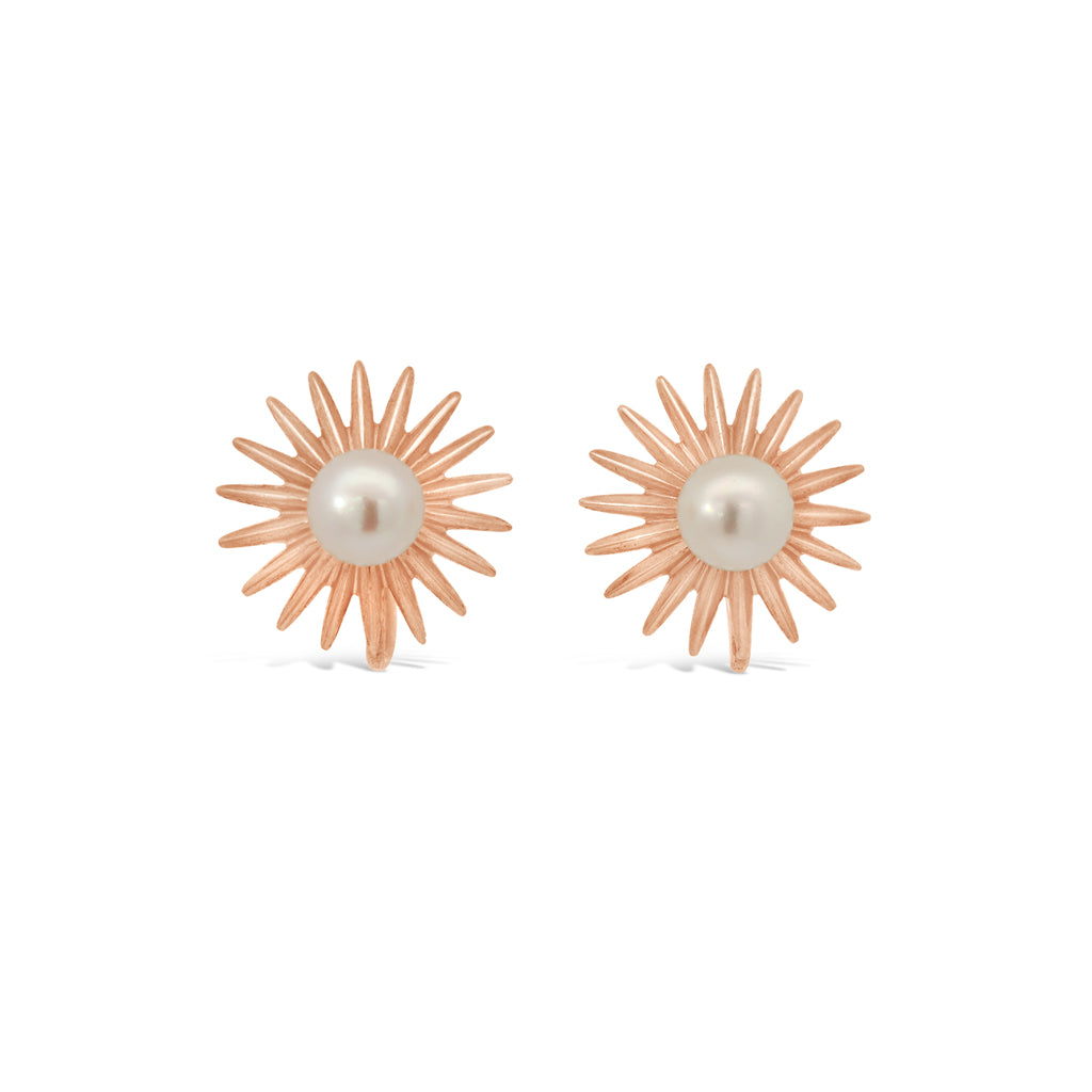 Estate - 10 Karat Yellow Gold Earrings With 7.5-8mm White Cultured Pearls With Non-Pierced Threaded Backs.