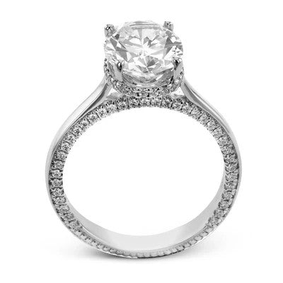 18K White Gold Hidden Halo 0.46 CTW Diamond Semi-Mount Engagement Ring