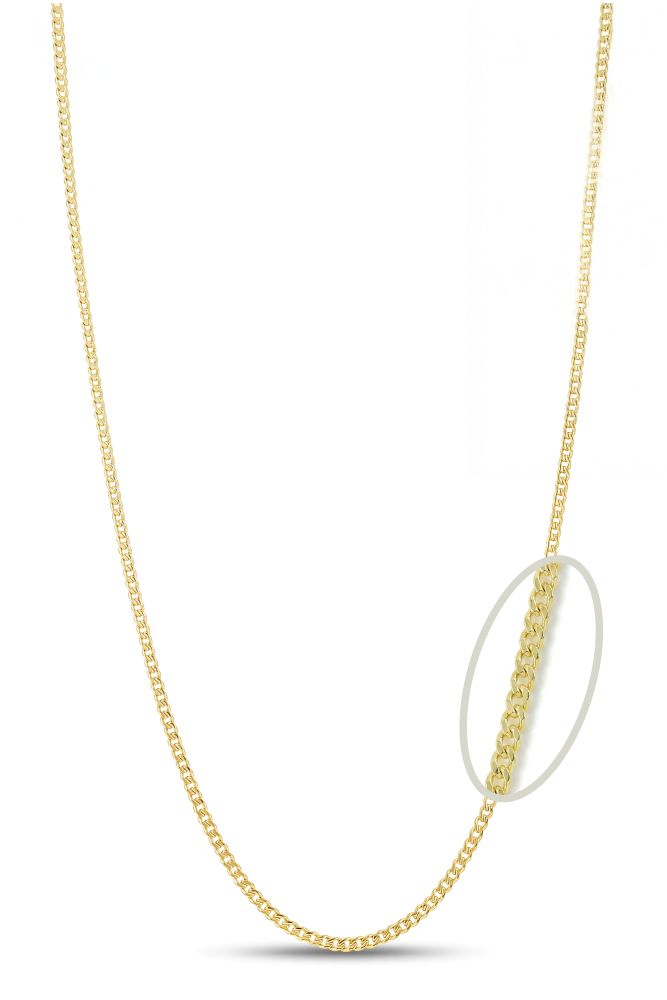 sempreORO Sterling Silver 14 Karat Gold Bonded 1.8mm Curb Link Chain