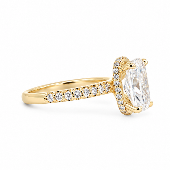 14K Yellow Gold Hidden Halo 0.31 CTW Diamond Semi-Mount Engagement Ring