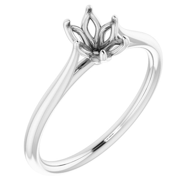 Platinum Engagement Ring Mount With Tulip Setting For Oval Stone (420-00084)