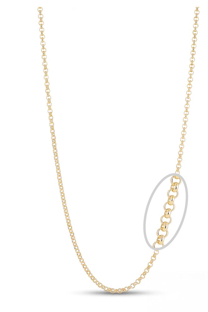 sempreORO Sterling Silver 14 Karat Gold Bonded 2mm Rolo Link Chain