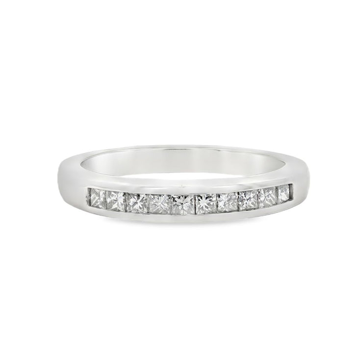 Estate - 14 Karat White Gold 0.35 CTW Diamond Set Band, Size 4 1/4