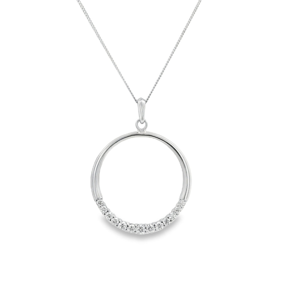 14K White Gold James Robert Collection 0.25 CTW Diamond Circle Pendant