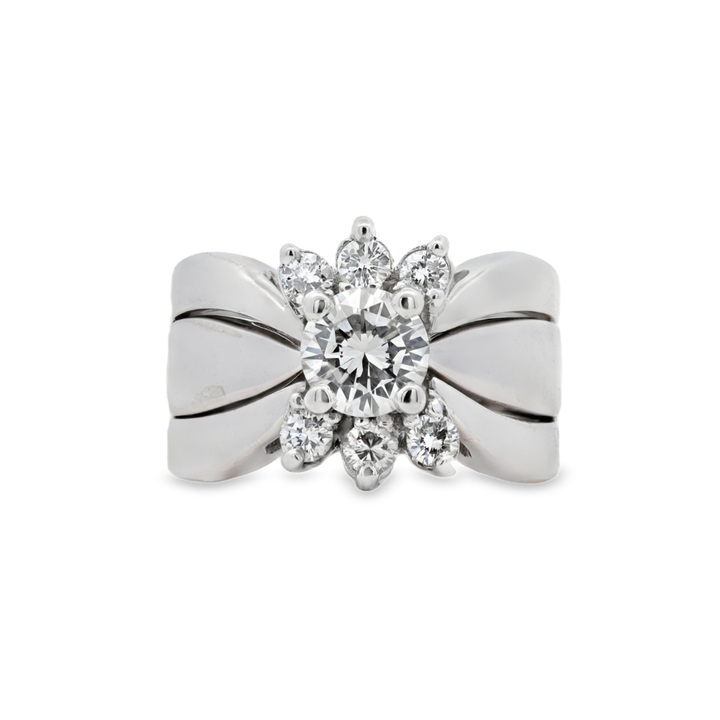 Estate - 14 Karat White Gold 1.00 CTW Diamond Wedding Set Size 5