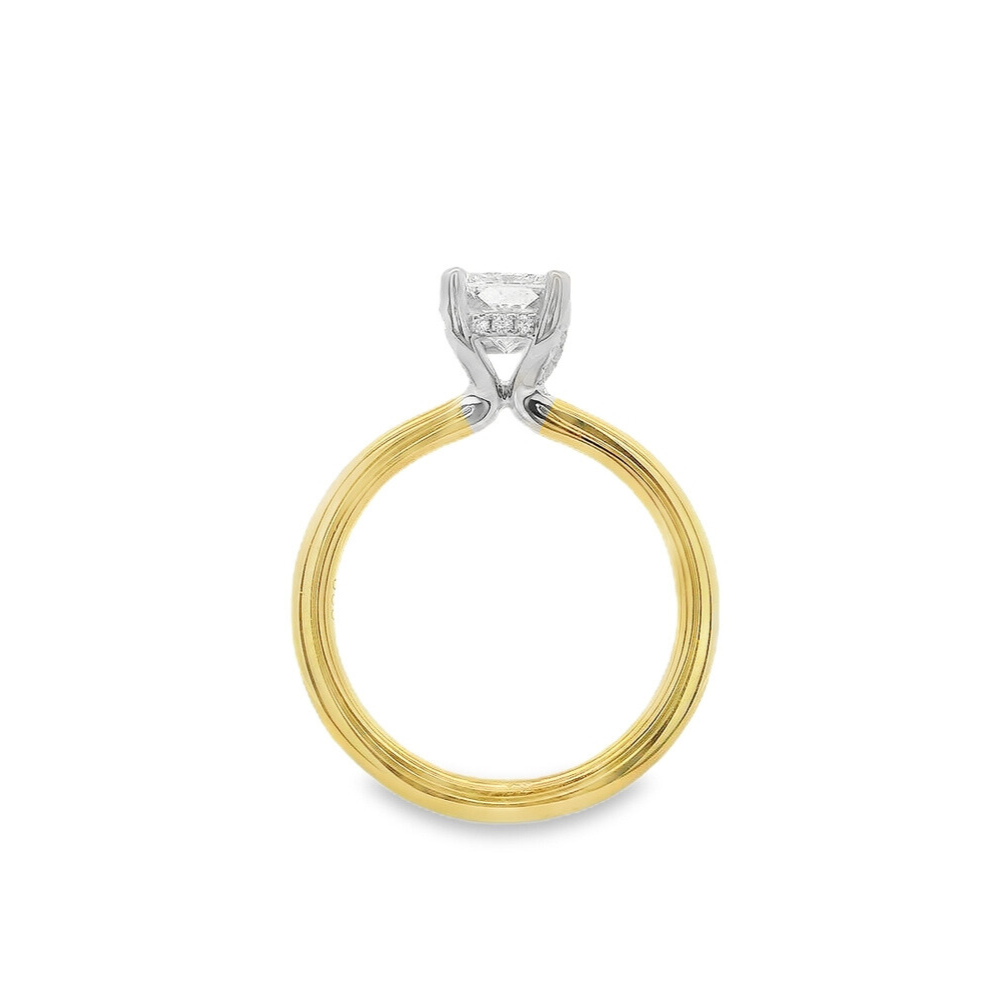 Women's 14K Yellow And White Gold 0.11 CTW Diamond Semi-Mount Engagement Ring