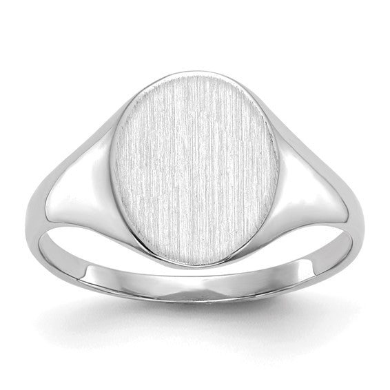 Women's 14K White Gold Oval Signet Ring