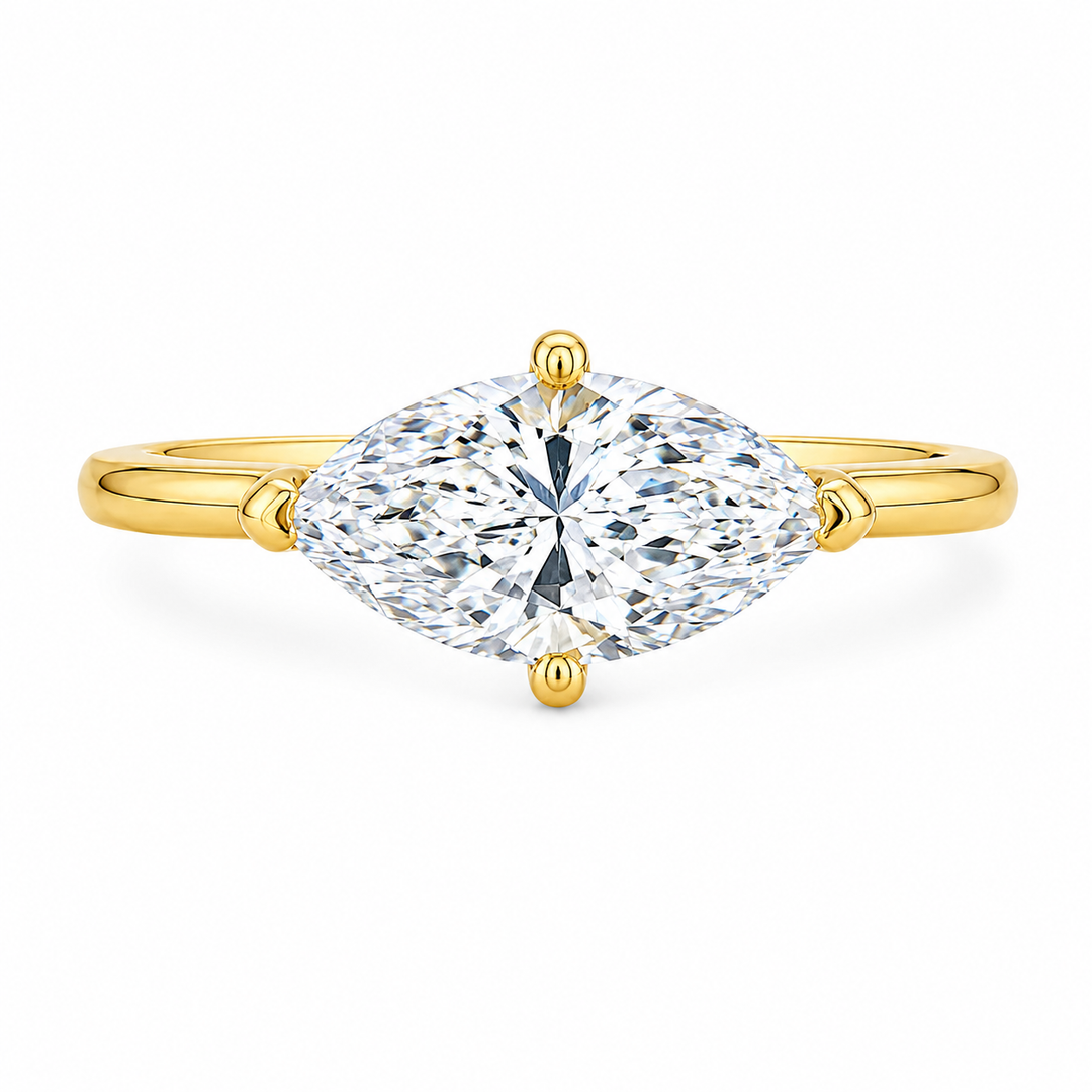 14K Yellow Gold 1.00CT Marquise LAB Grown Diamond Ring