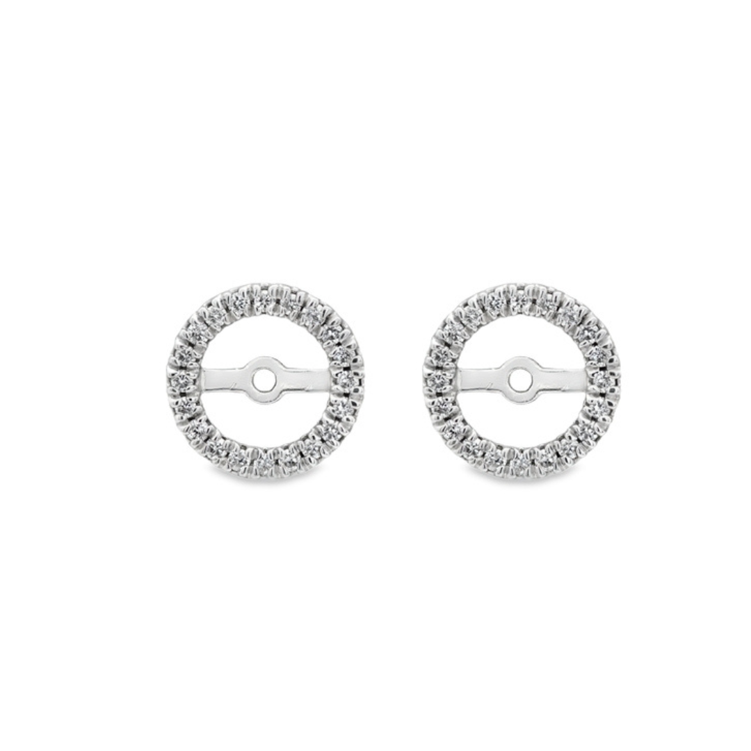 14K White Gold Polished Diamond Earring Jackets