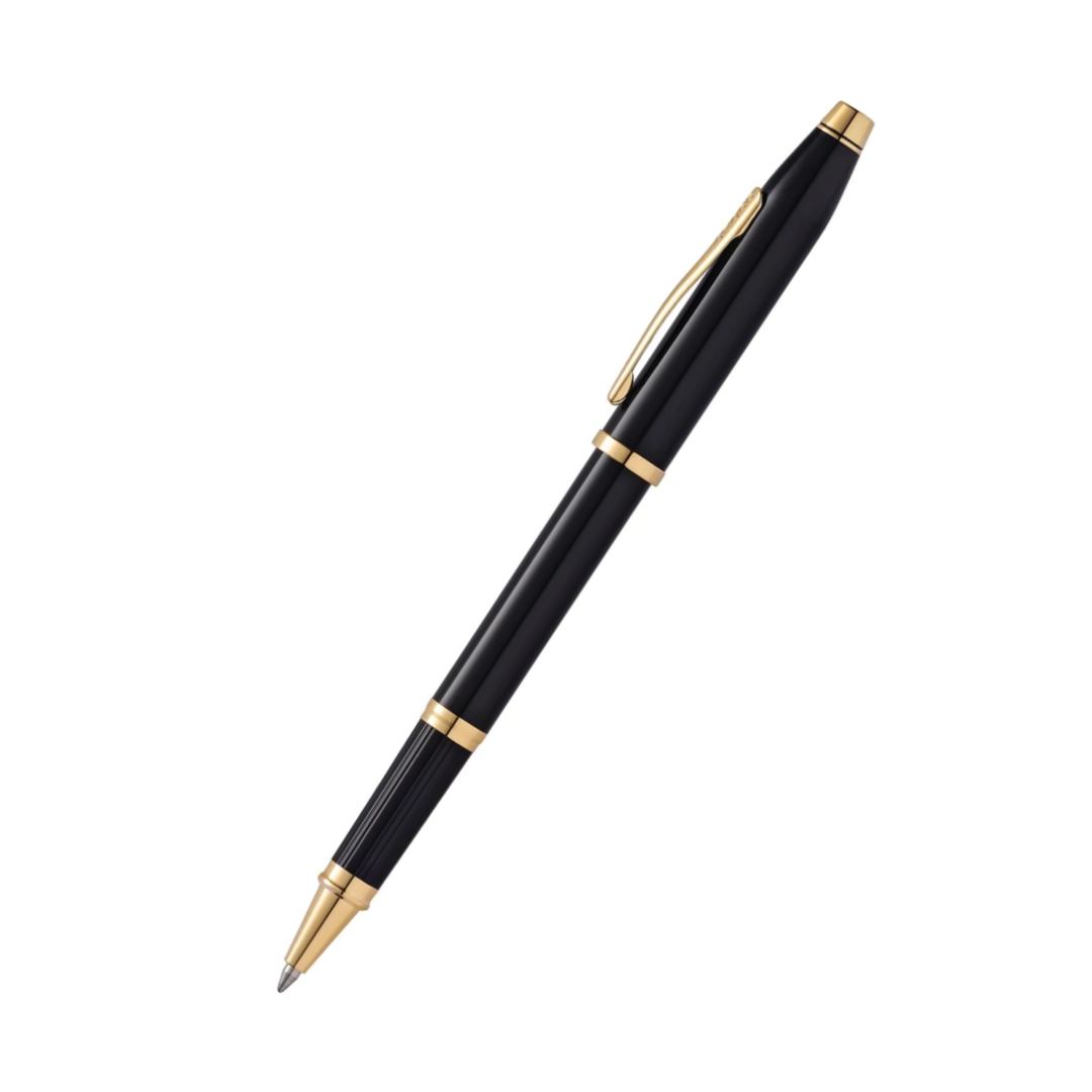 Cross Century II Black Lacquer with 23KT Gold Plated Rollerball Pen