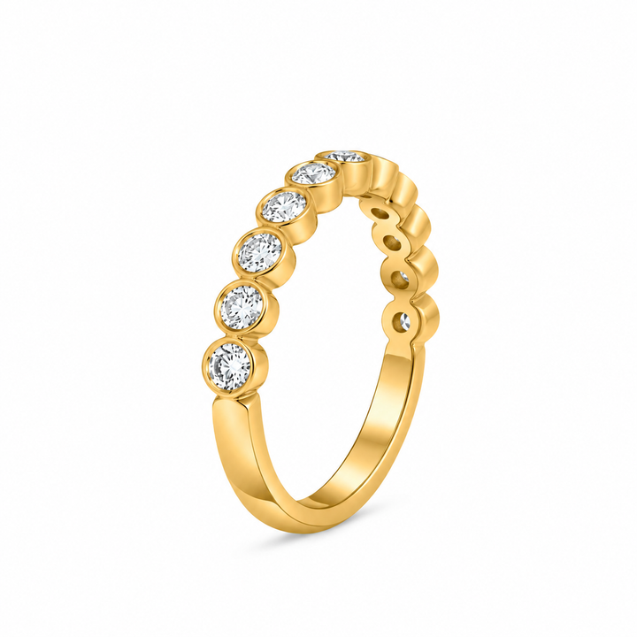 14K Yellow Gold 0.50 CTW RBC Bezel Set Diamond Band