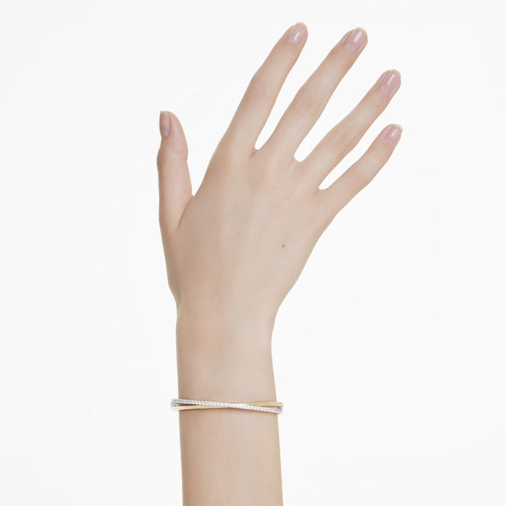 Swarovski Hyperbola Two-Tone Plated Bangle With Clear 5689720