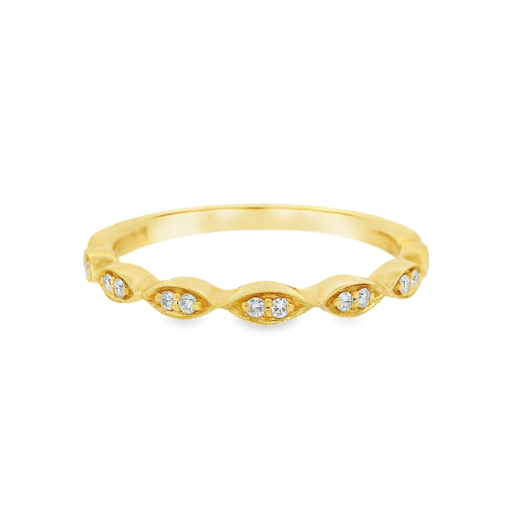14K Yellow Gold SI1 G/H 0.08 CTW Diamond Women's Wedding Band