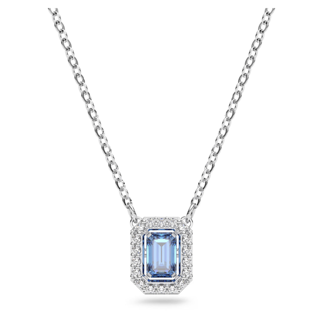 Swarovski Una Rhodium Plated Necklace With Blue And Clear Zirconia's 5614926