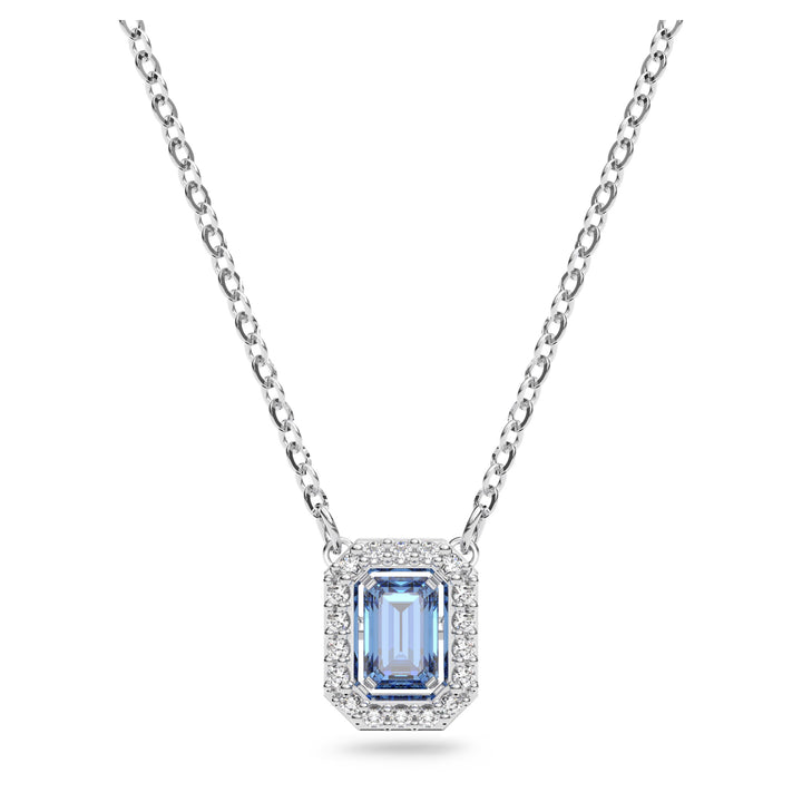 Swarovski Una Rhodium Plated Necklace With Blue And Clear Zirconia's 5614926