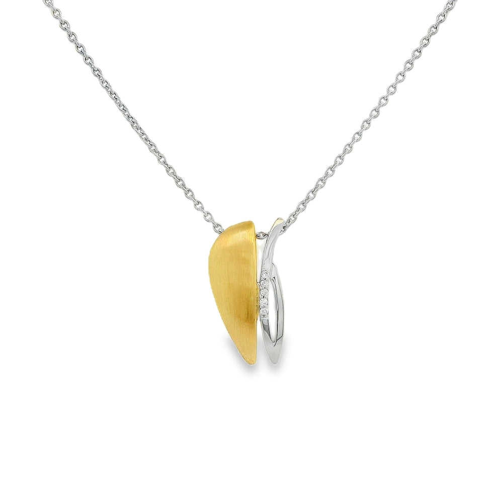 14K Yellow And White Gold Ralf Mezger 0.03 CTW Diamond Pendant