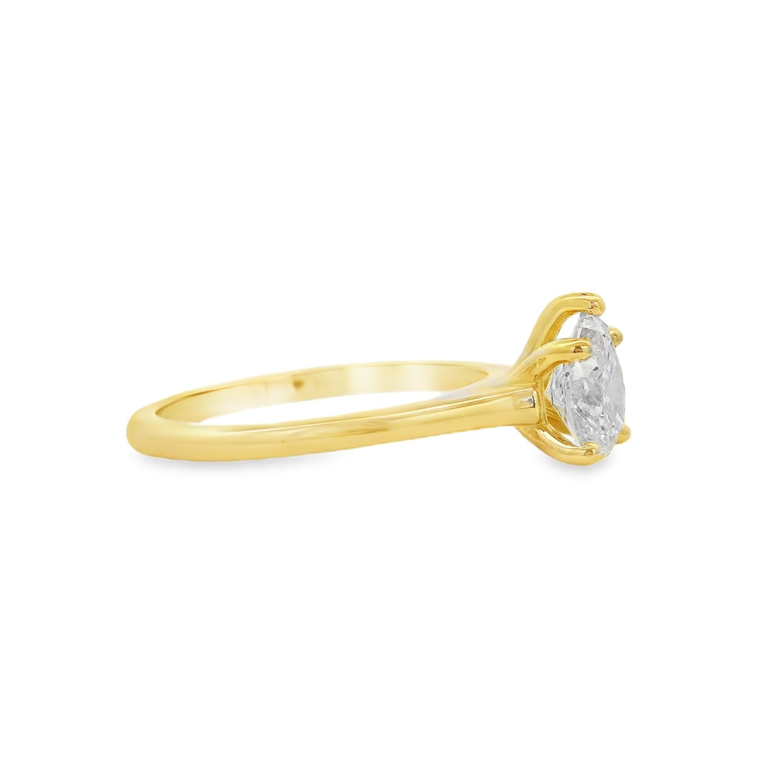 14K Yellow Gold 0.85 CTW Pear Shaped Diamond Engagement Ring